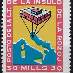 1968 Primo francobollo Isola delle Rose 30 mills