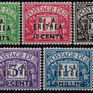 1950 Segnatasse di Gran Bretagna soprastampati B.A.